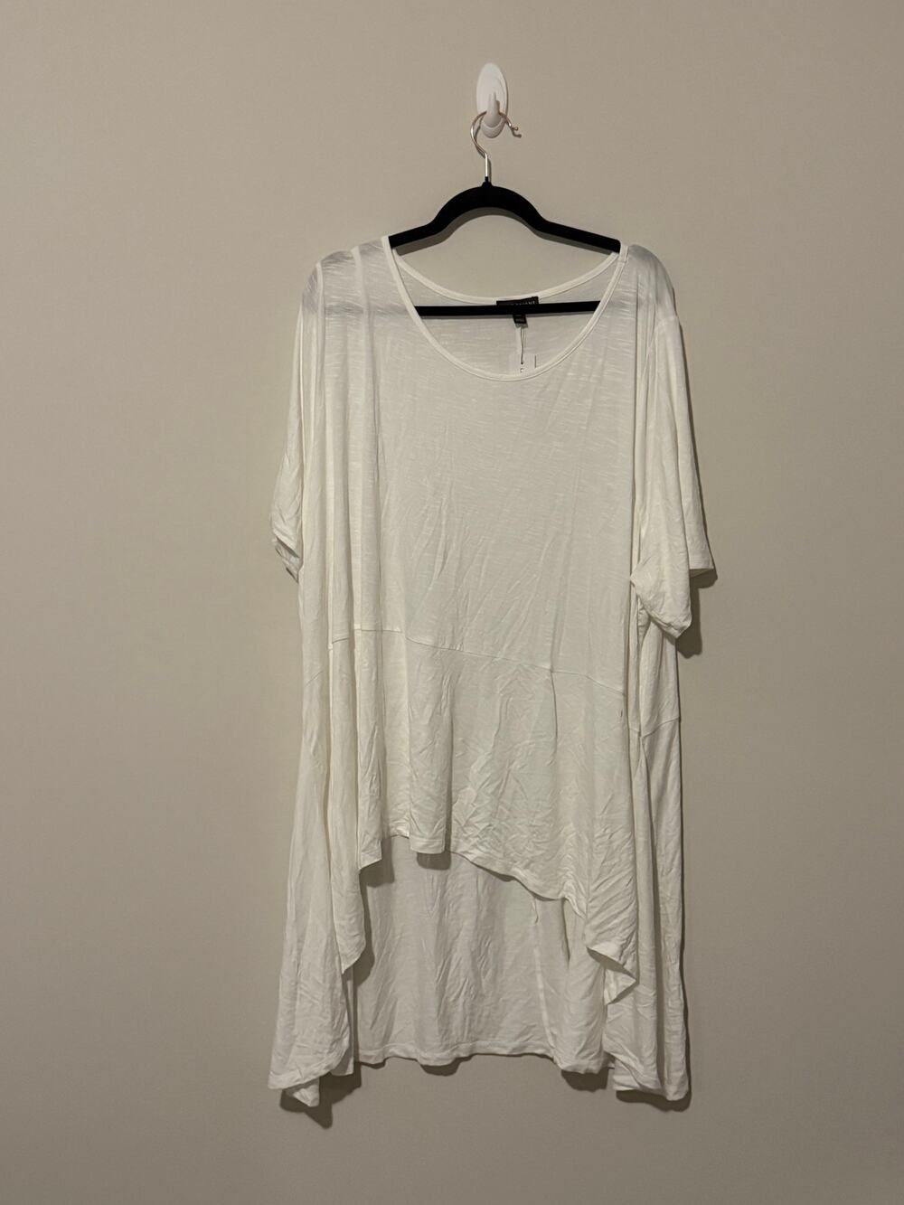 Lane Bryant White Oversized High-Low Boho Top Size 26/28 NWT